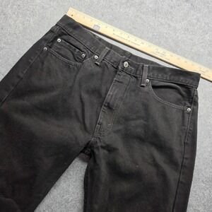 Levis 505 Regular Fit Straight Leg Black Denim Jeans Mens 38x32